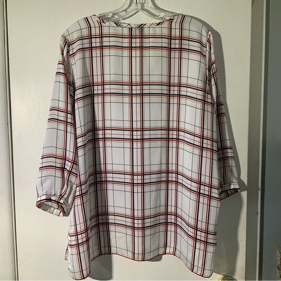 The Limited Plaid 3/4 Sleeve Button Front Easy Travel Top Sz XL - Picture 2 of 10